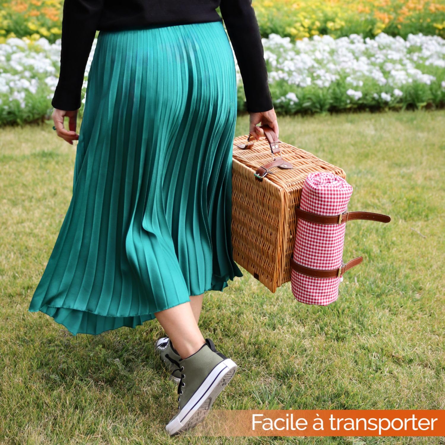 Linxor - Panier de Pique-Nique Isotherme avec Nappe et Accessoires - 2 Personnes - Plusieurs Coloris