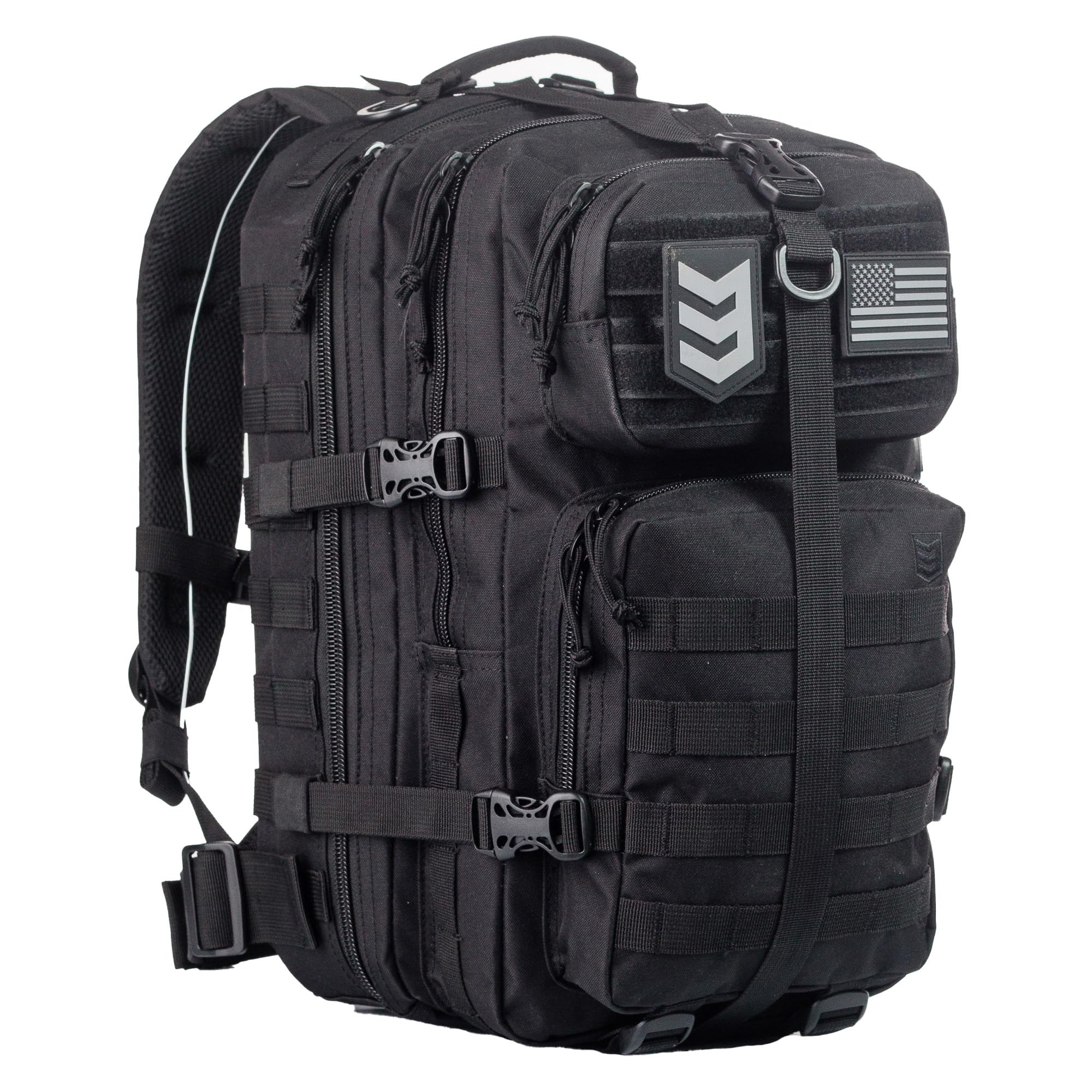 3V Gear Velox II Large Tactical Assault Backpack, Black, Large, Traveling