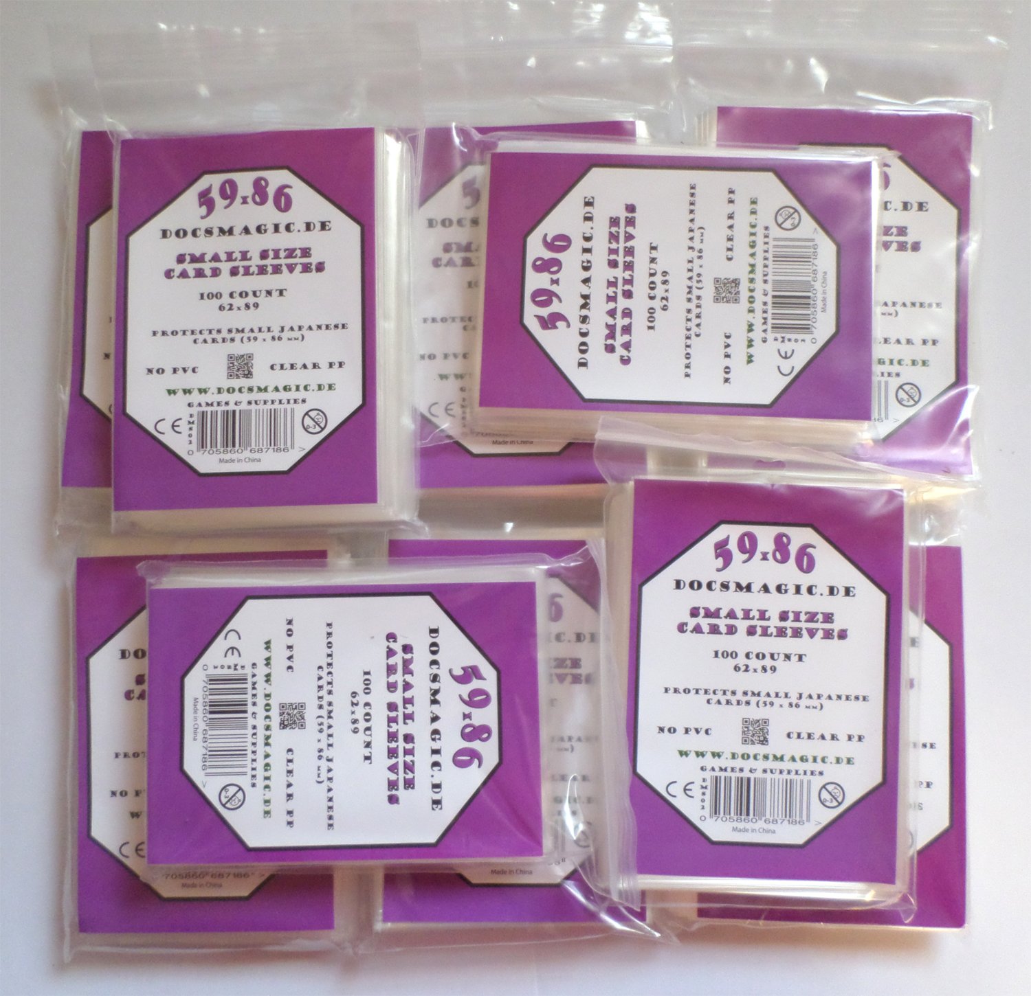 docsmagic.de 1.000 Small Size Card Sleeves Clear - 10 Packs - 59 x 86 Standard - 62 x 89 - Klar - YGO