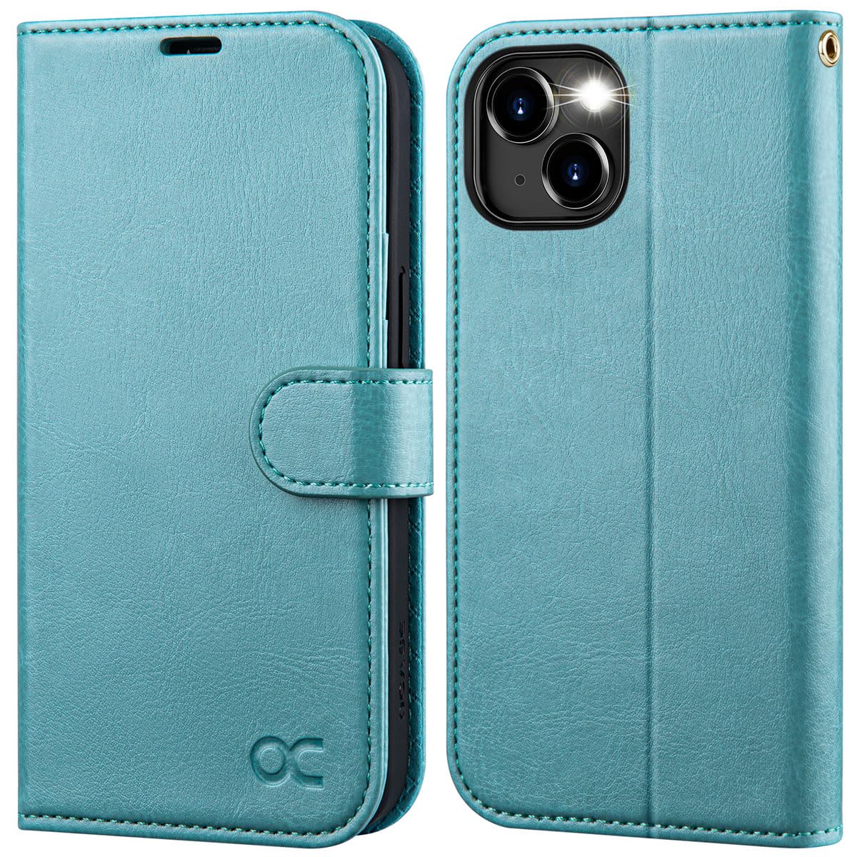 OCASE Compatible with iPhone 15 Wallet Case, PU Leather Flip Folio Case with Card Holders RFID Blocking Kickstand [Shockproof TPU Inner Shell] Phone
