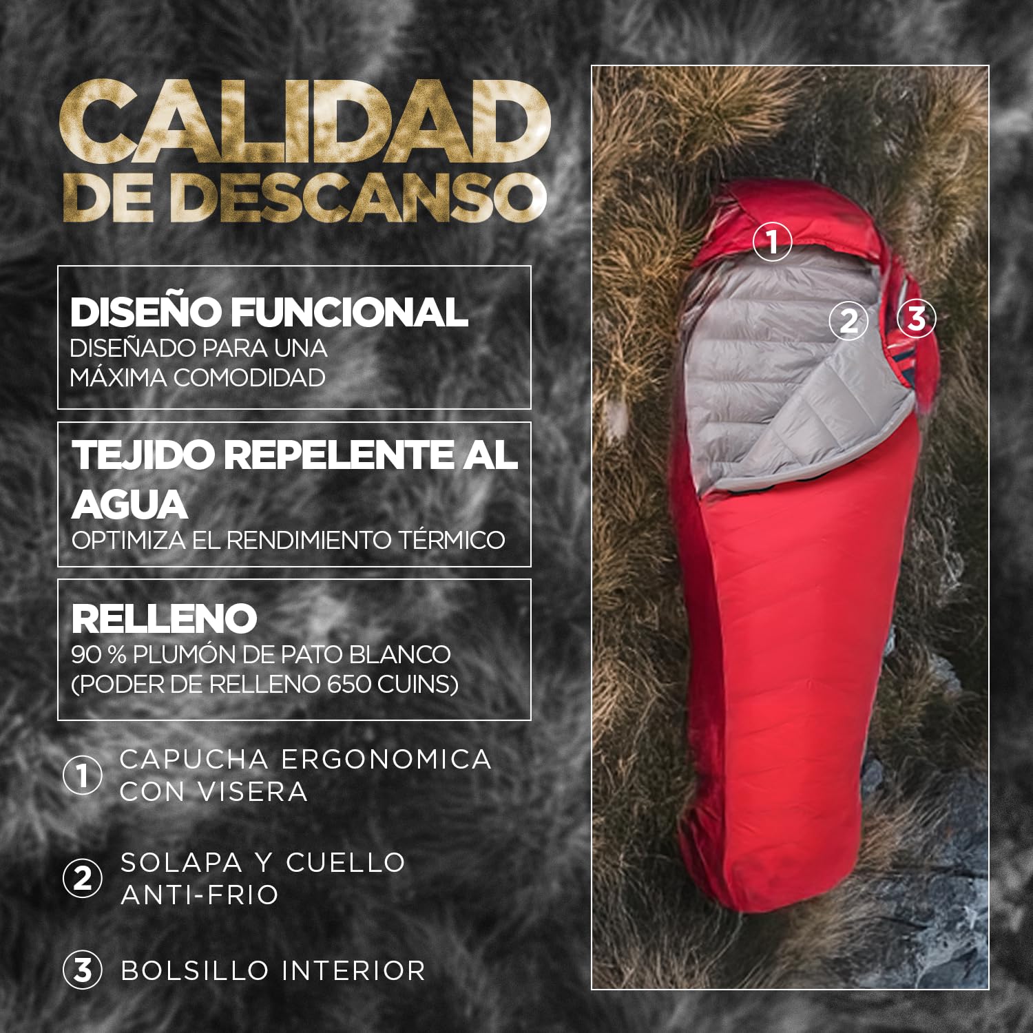 Lestra Sport - Aporia Light - Saco de Dormir para Trekking y Senderismo - Ligero y de Alto Rendimiento - T° Límite Confort 02 °C - Plumón de Pato - Adulto - 210 x 80 cm - 760 g