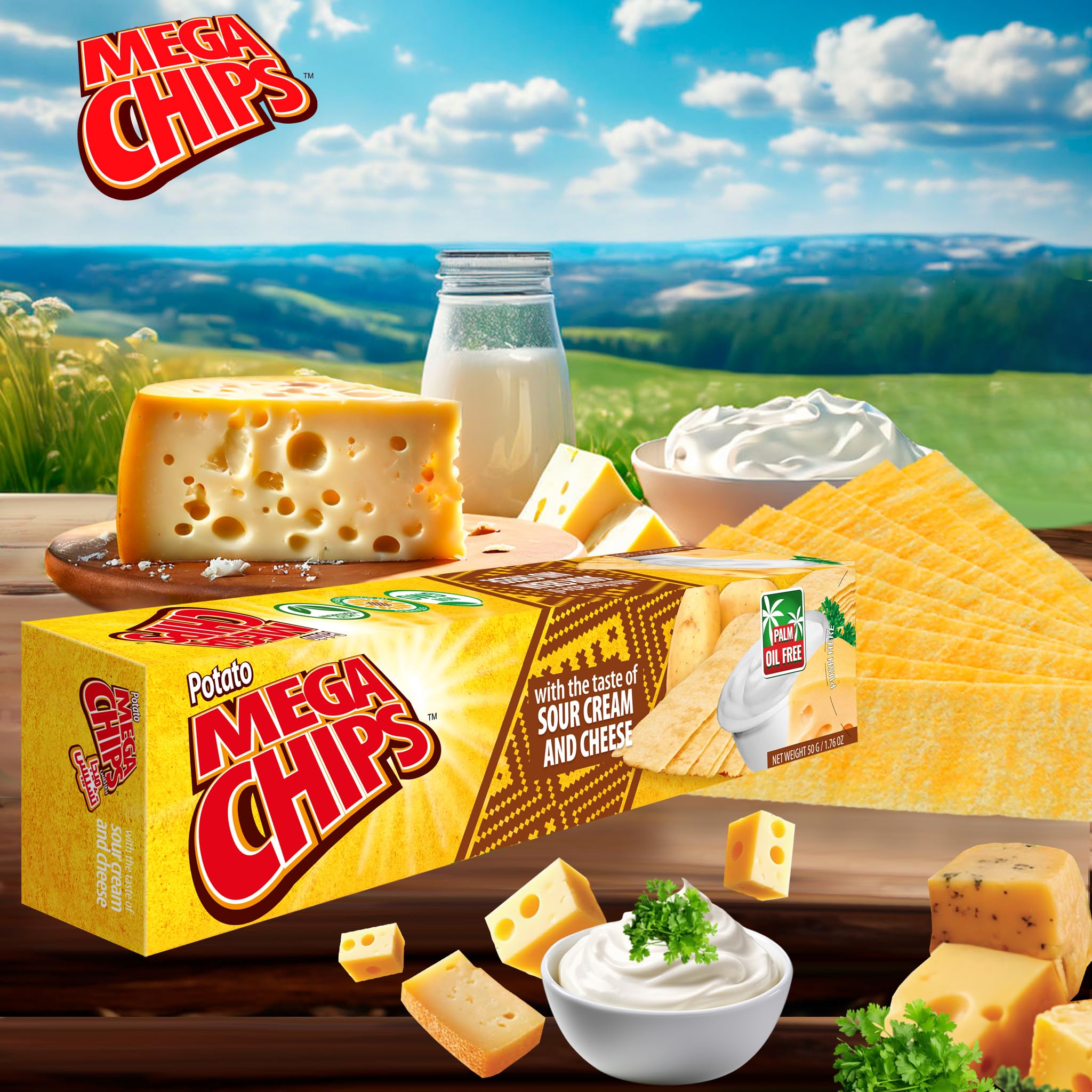 Mega Chips Thai Pepper & Sour Cream and Cheese Flavour Combo