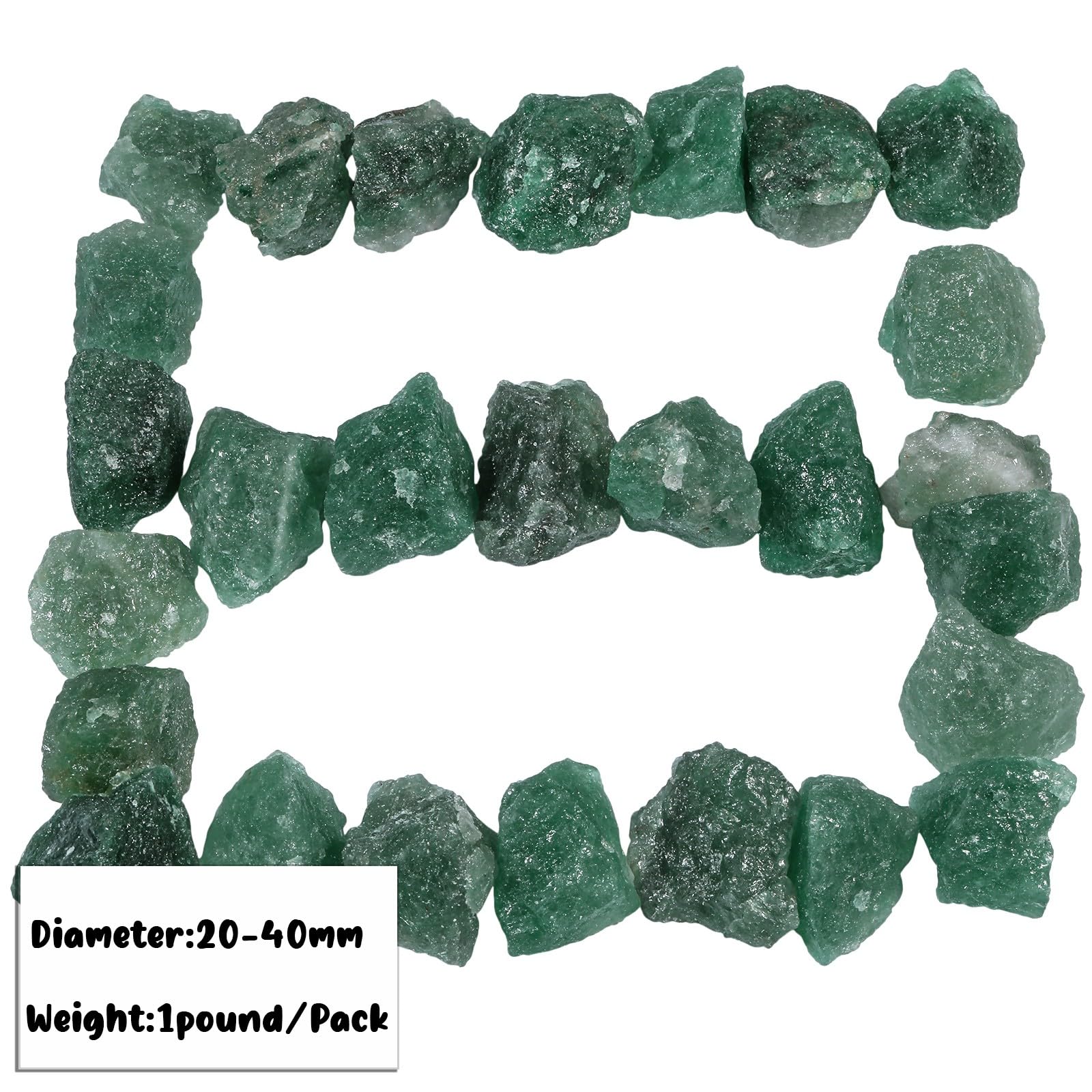KYEYGWO Natural Crystal Tumbled Chip Stones Irregular Quartz Gravel Mineral Crushed Stones for Jewelry Making Home Decoration Green Strawberry Quartz - Image 2