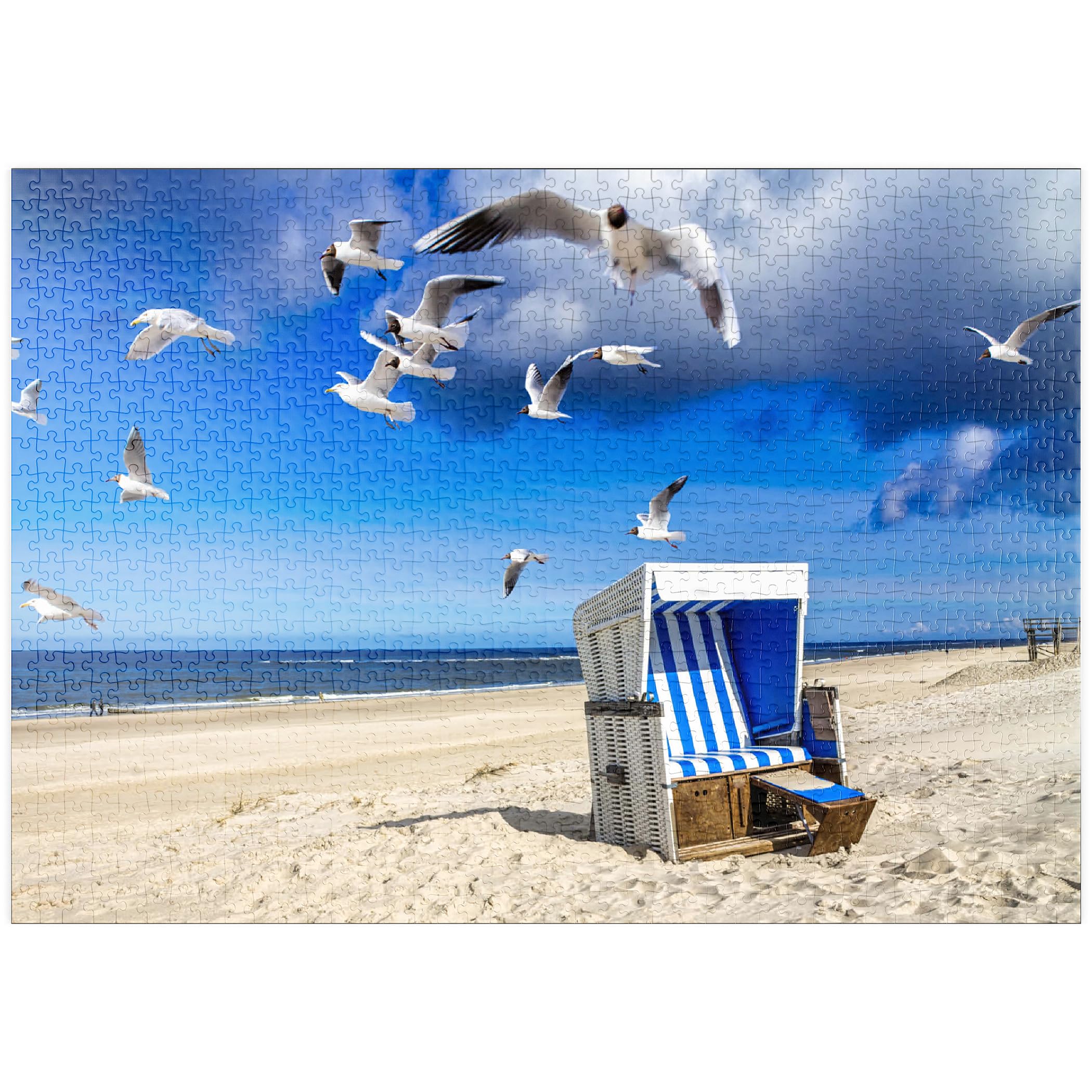 Beach Chair In Westerland, Sylt, Germany - Premium 1000 pieces Puzzle - MyPuzzle special collection from Puzzle Galaxy
