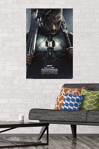 Miniatura 2 de Trends International Marvel Cinematic Universe - Póster de pared de una hoja de Erik Killmonger de Black Panther, 22.375 x 34 pulgadas, versión
