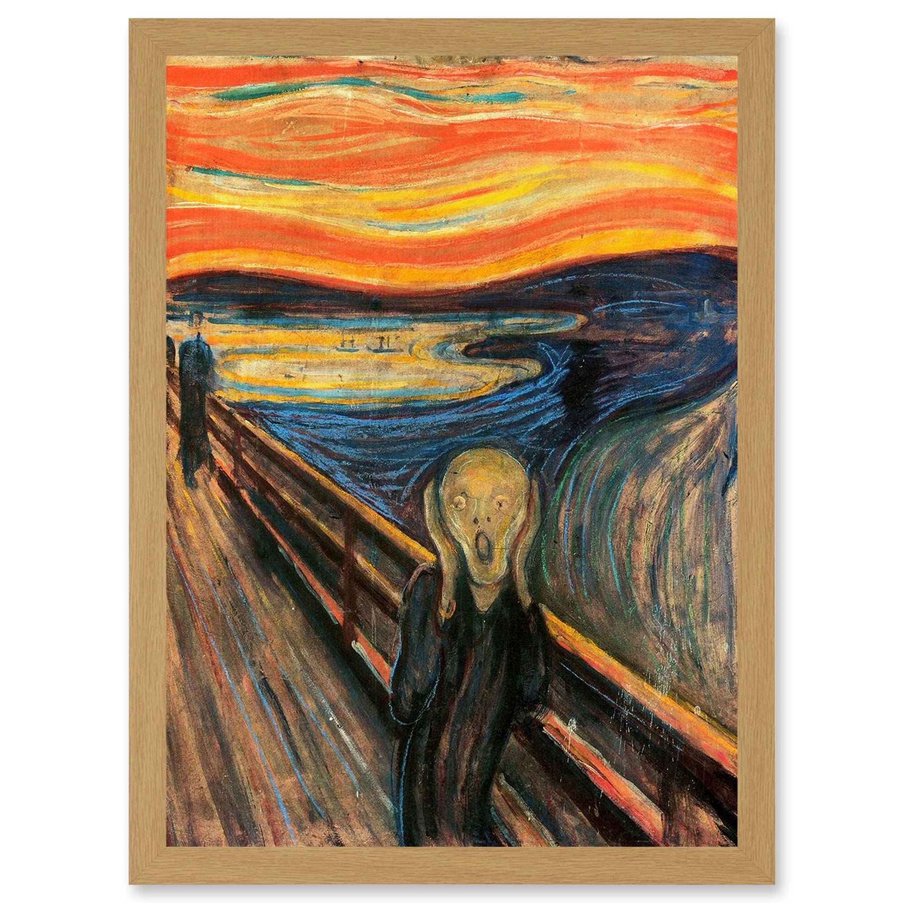 Artery8 Edvard Munch The Scream Classic Old Master Fear A4 Artwork Framed Wall Art Print