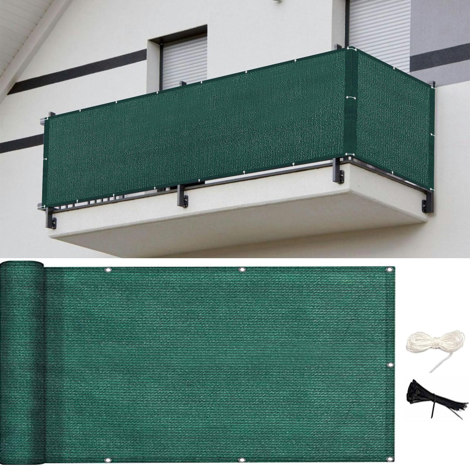 Cache vue balcon avec attaches pour stopper les regards du voisinage