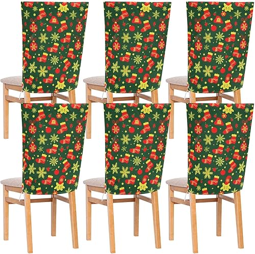 Juego de 6 fundas decorativas para sillas de comedor para decoración del hogar, comedor, lavable, para silla de dormitorio, protector para sillas de