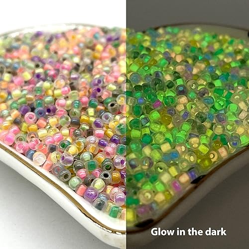 Miniatura 3 de Artsy Crafts - 3500 cuentas de cristal de 0.118 pulgadas (0.118 pulgadas), cuentas espaciadoras que brillan en la oscuridad, cuentas espaciadoras