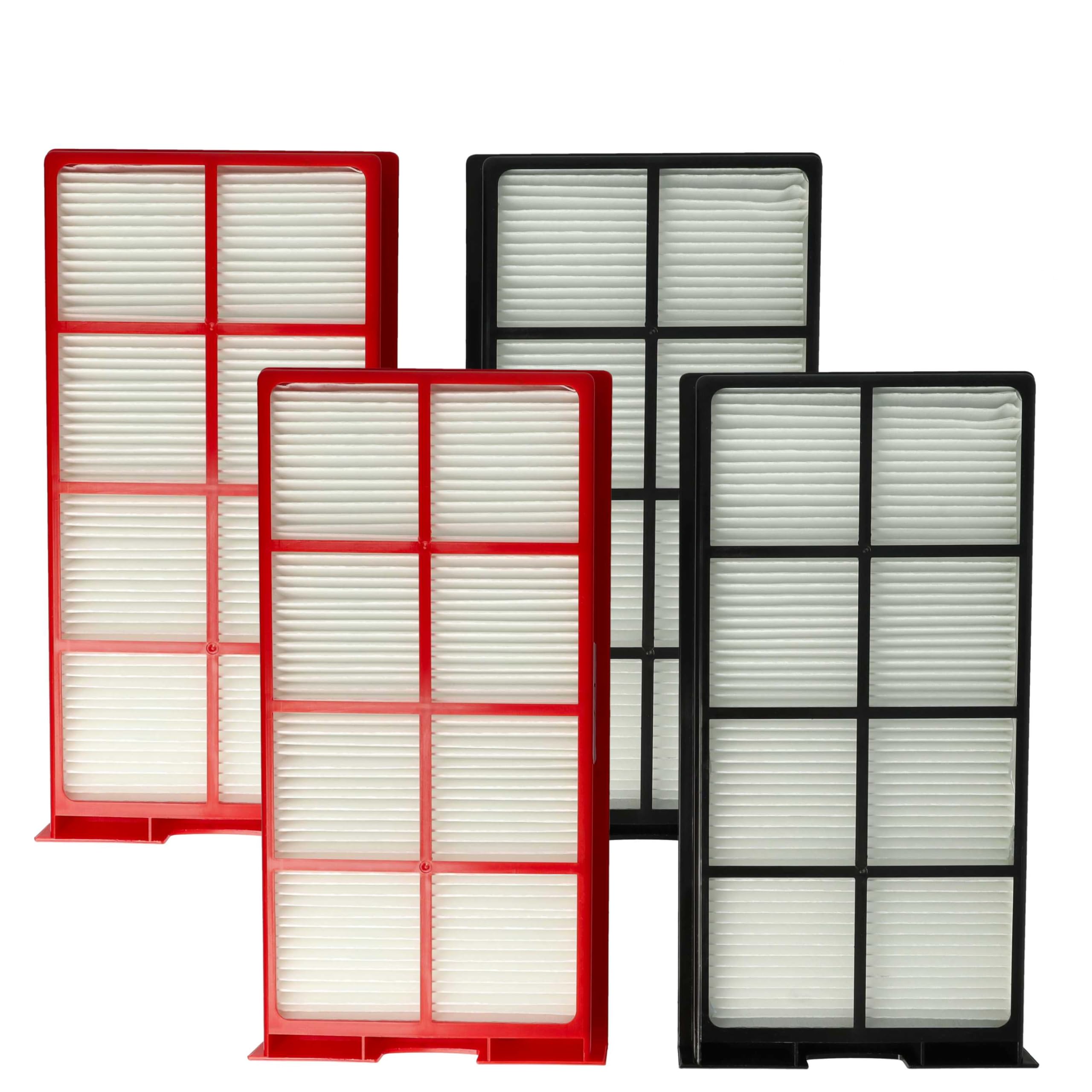 vhbw Air Filter Set compatible with Zehnder ComfoAir 225, 200 Ventilation Devices - G4 / F7 4-Part Kit, 29 x 15 x 5 cm Red Black White