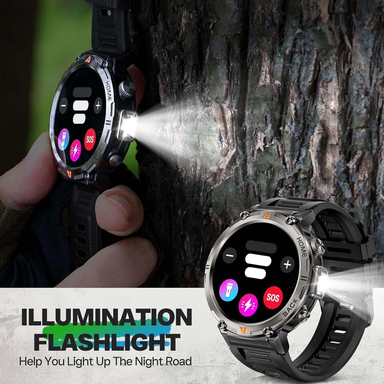 EIGIIS KE3P Smartwatch flashlight function
