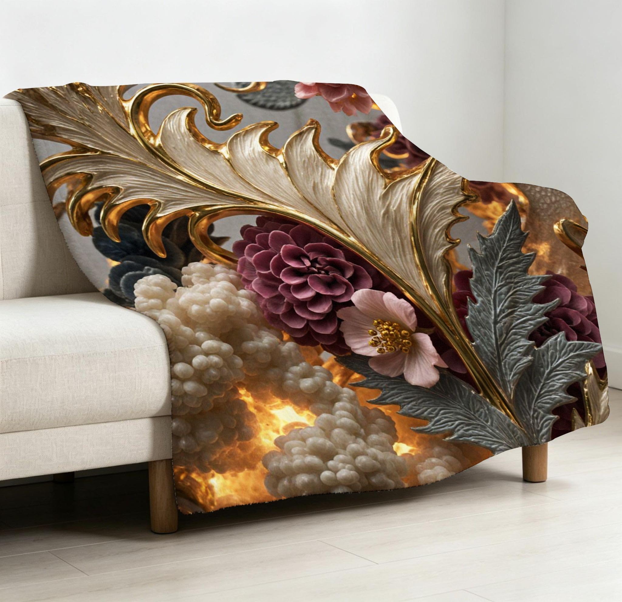 Coperta Pile Matrimoniale 240x260 cm Murales Gialli, Coperta XXL Super Morbida Multiuso Come Copriletto o Plaid da Salotto, Calda e Leggera, Protezione dal Freddo, AW5484