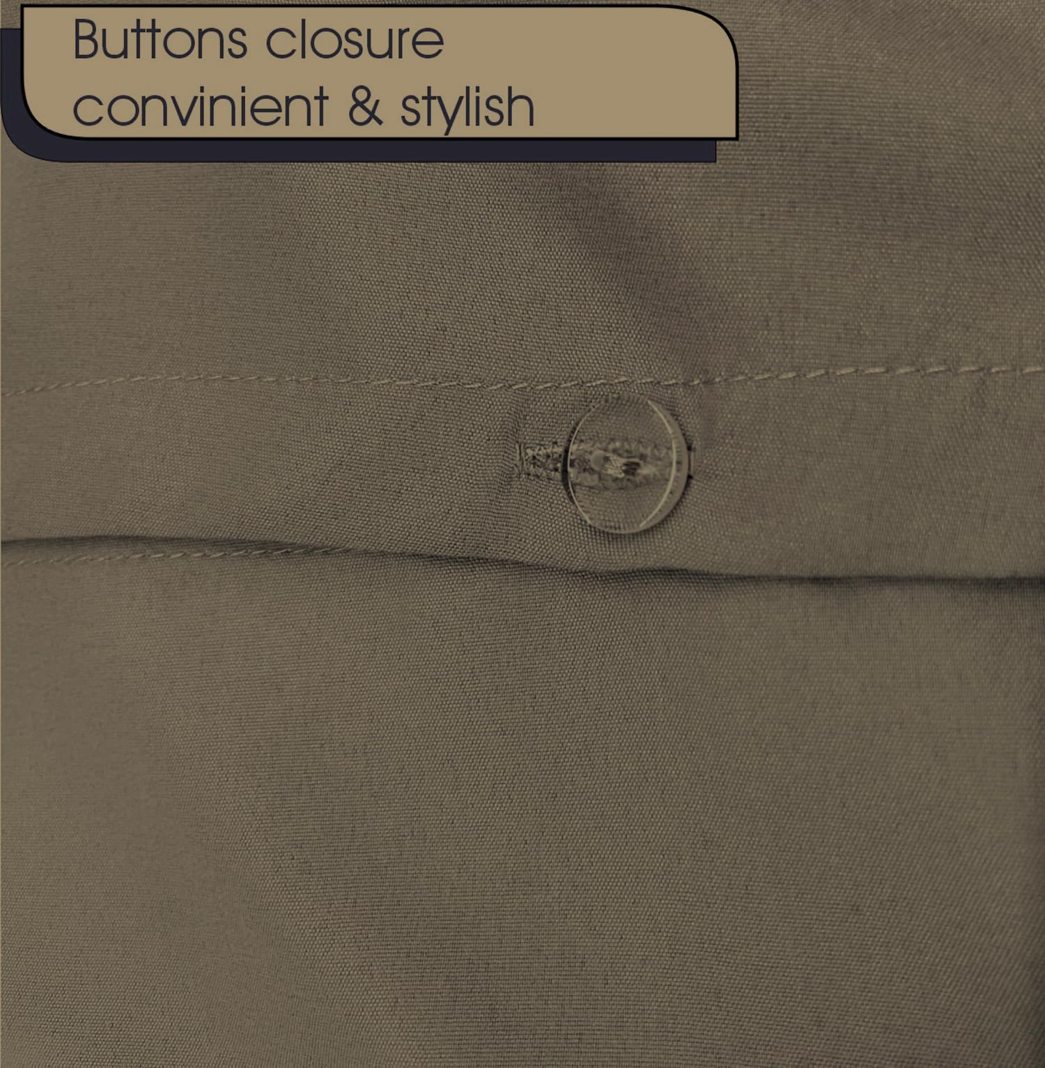 Bronwen Mathews Single Duvet Cover Set, Deep Taupe, Soft & Breathable Microfibre Duvet Cover with 1 Pillowcase - Image 4