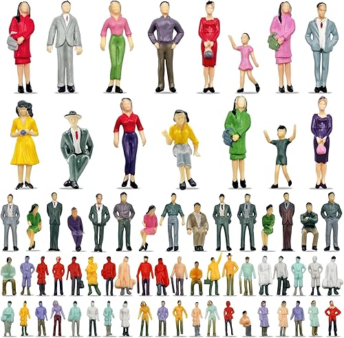 XIPEGPA 70PCS Personas Figuras Mini Trenes Arquitectónico 125 150 175 187 Escala Personas Pintadas Figuras de Plástico Gente Pequeña Casa de Muñecas XIPEGPA 70PCS Personas Figuras Mini Trenes Arquitectónico 125 150 175 187 Escala Personas Pintadas Figuras de Plástico Gente Pequeña Casa de Muñecas