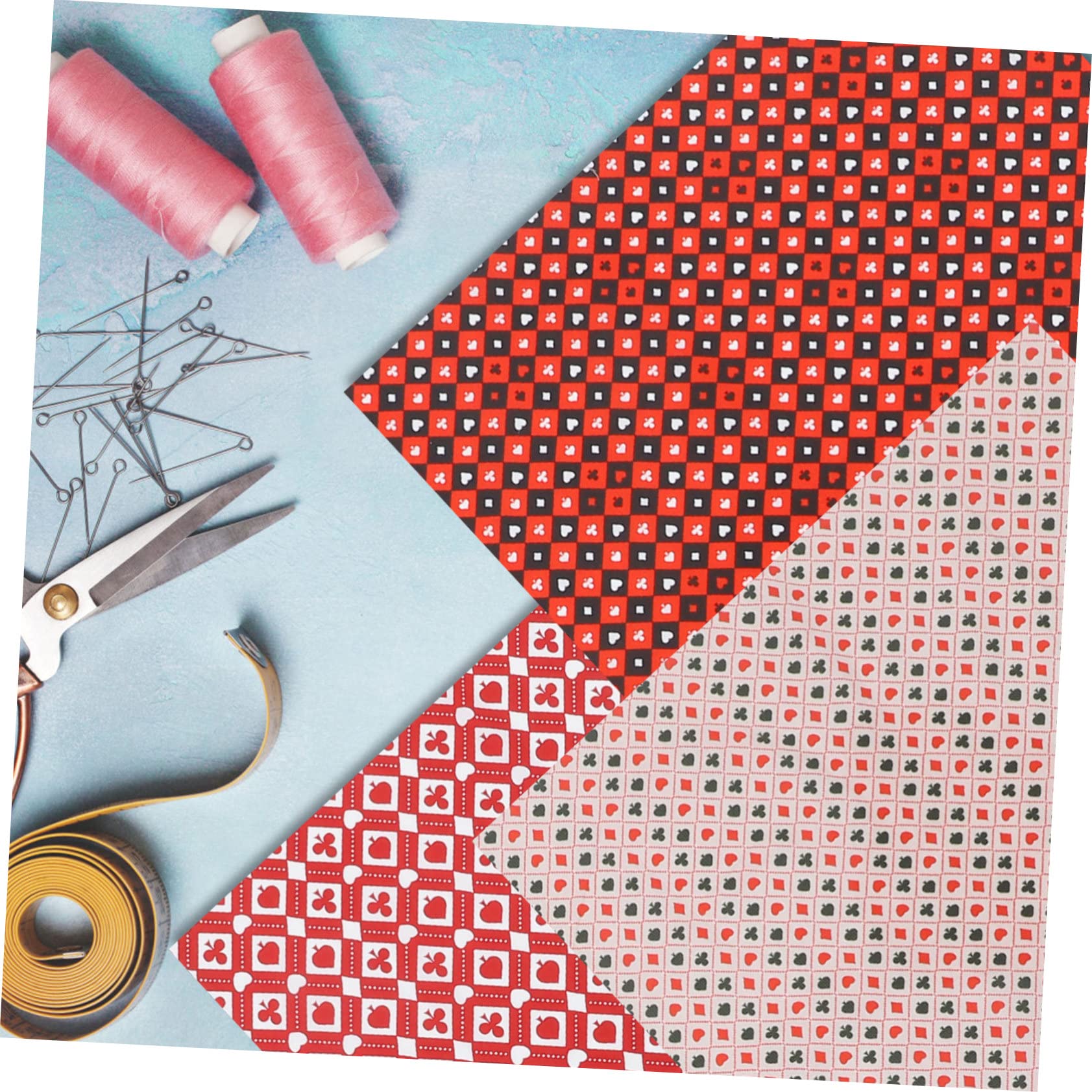 NUOBESTY 3 Set Di Fogli Di Tessuto Per Patchwork Quilting Decorazioni A Forma Di Cuore Per Cucito E Festival 5 Fogli * 3