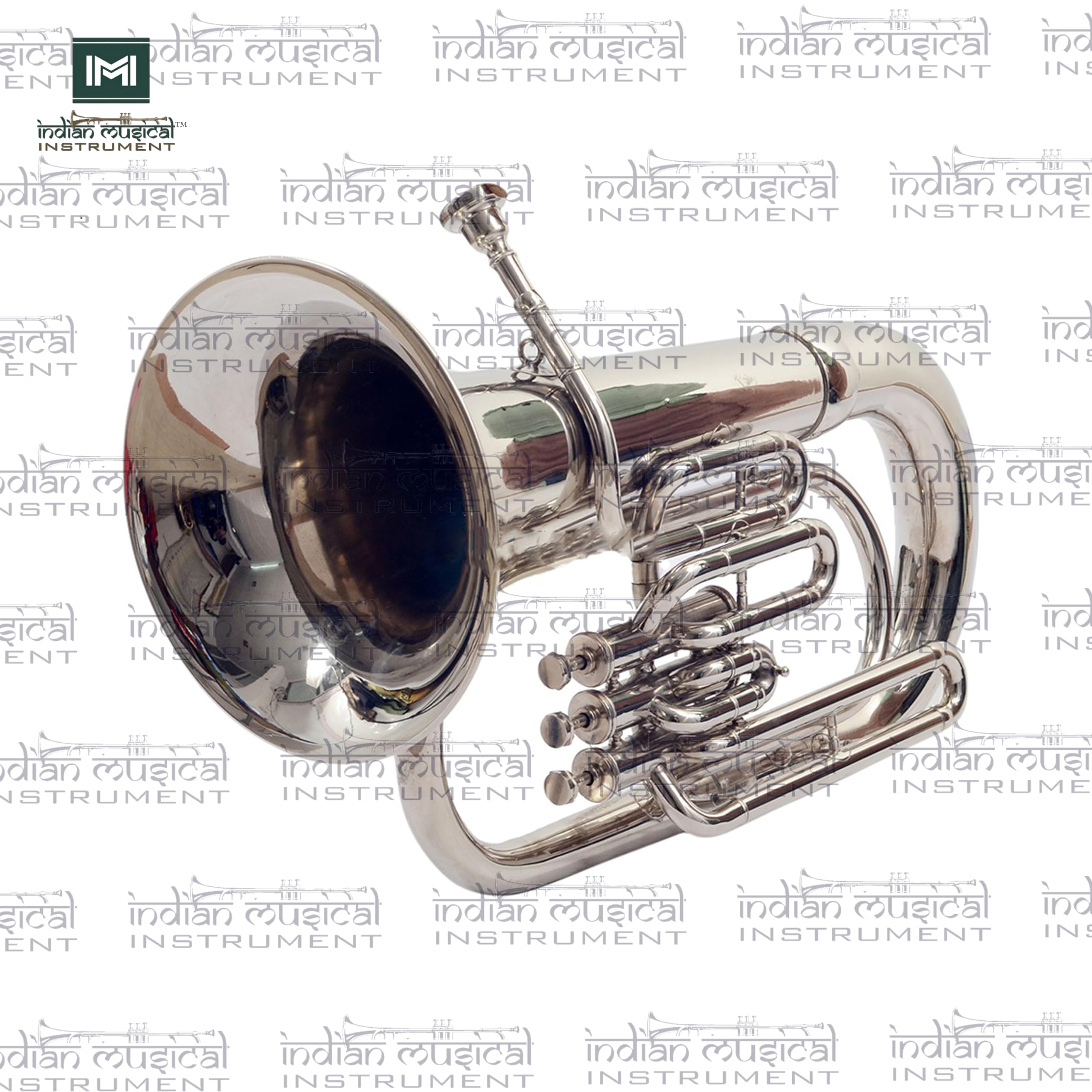 Design speciale Bb Euphonium 3 valvola con tutti gli accessori inclusi bocchino e custodia per il trasporto (argento cromato)