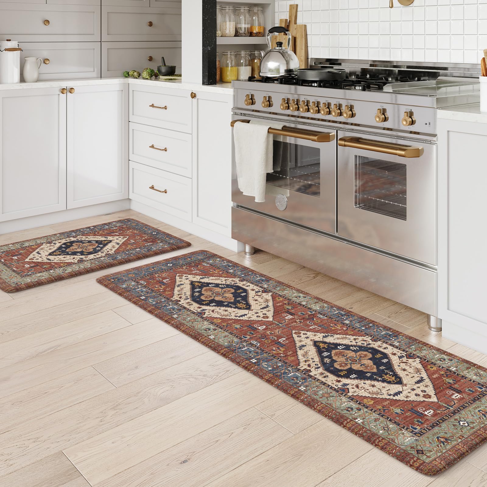 HEBE Lot De 2 Tapis De Cuisine Anti-fatigue, Antidérapants Et
