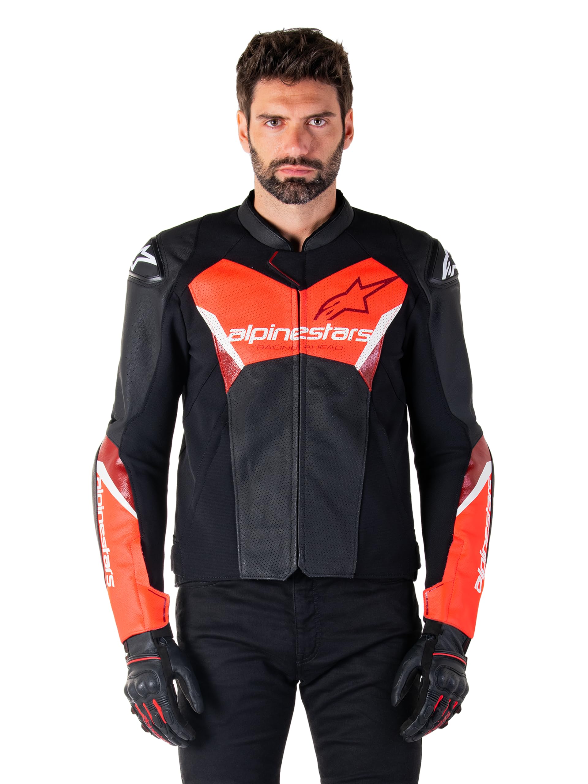 Alpinestars Faster V3 Airflow Leather Motorcycle Jacket Sport