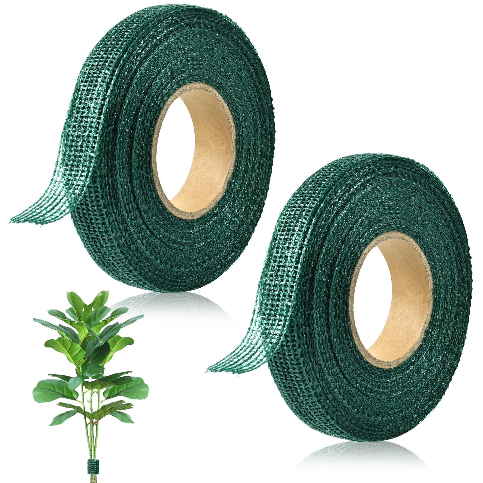 Nastro Per Fascette Piante - 10 Rotoli Da 3 Cm X 4 M, Verde | Riutilizzabile In Nylon Per Legare Alberi