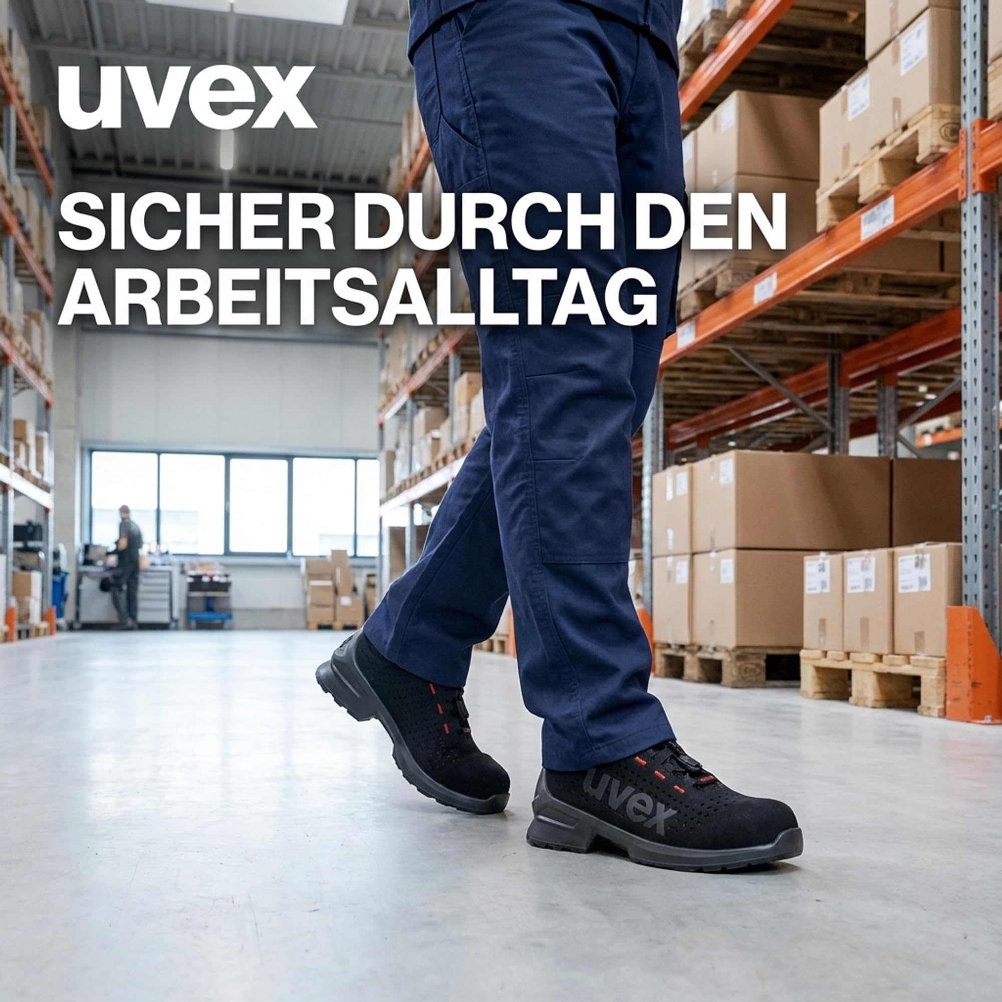 Uvex 1 Duo S1 gelochter Halbschuh - Sicherheitsschuh für leichte Bereiche - sportlich, leicht & flexibel