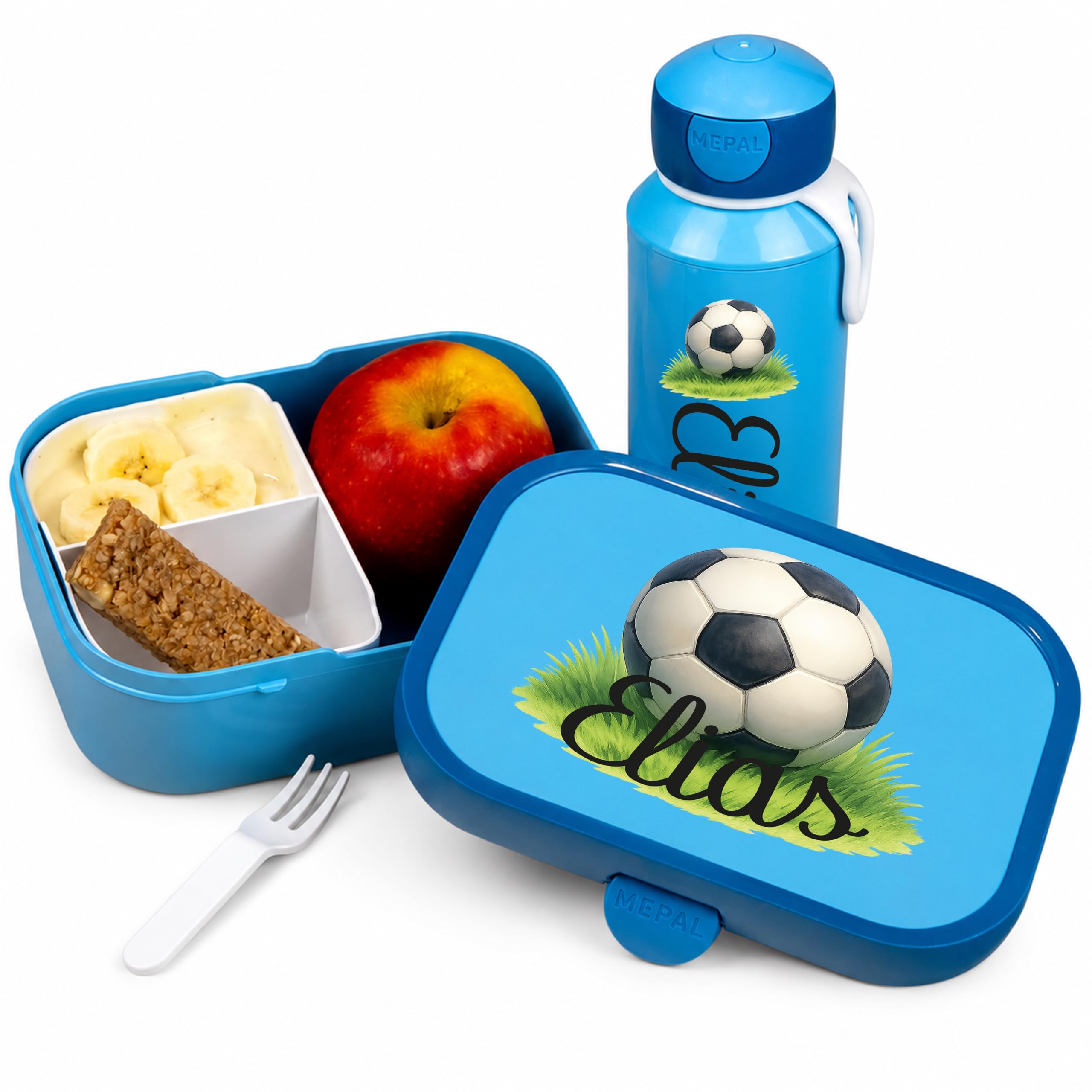 Mepal Personalisierte Brotdose Trinkflasche | Fußball Motiv 3 D Fußballer