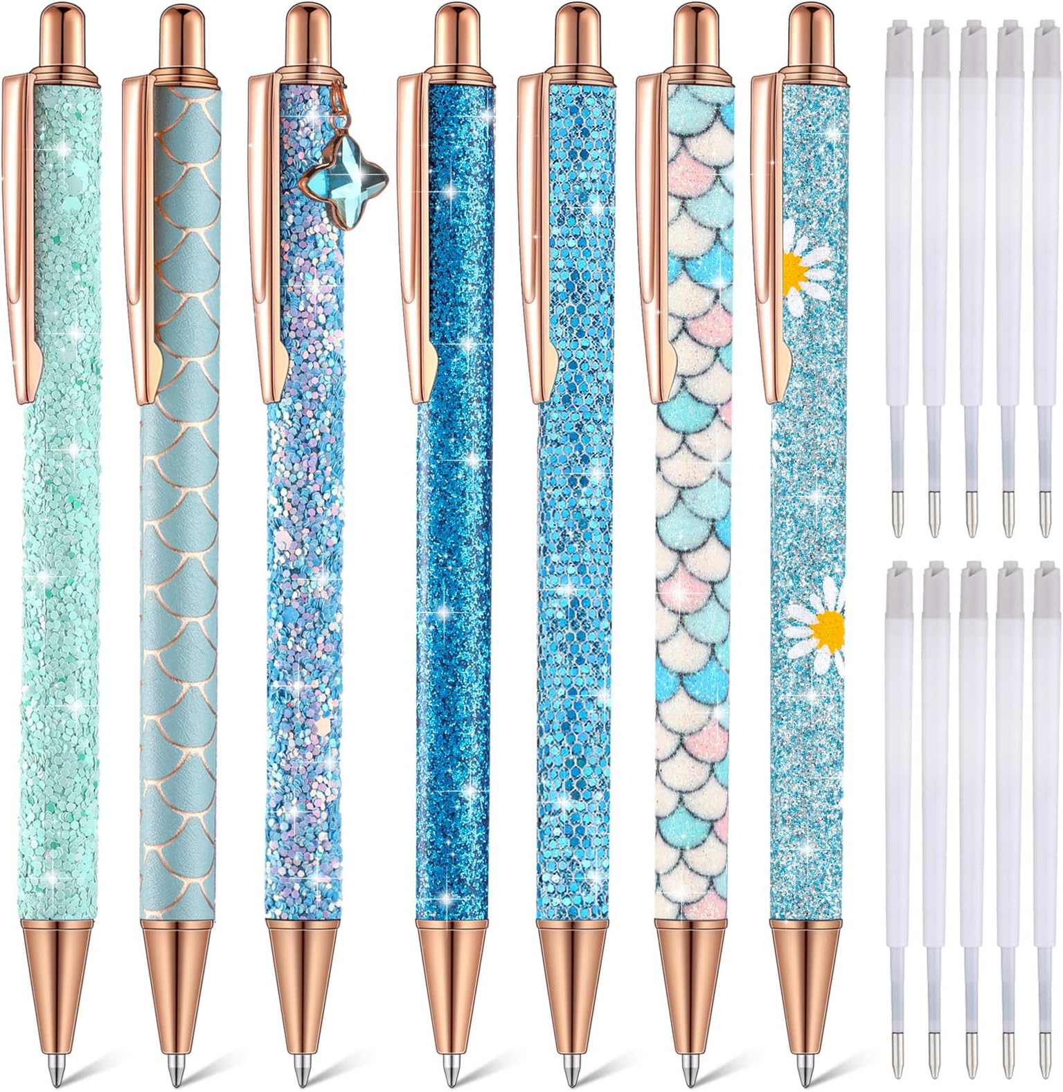 Pen & Pen Refills 6 Premium Rose Gold Ballpoint Pens
