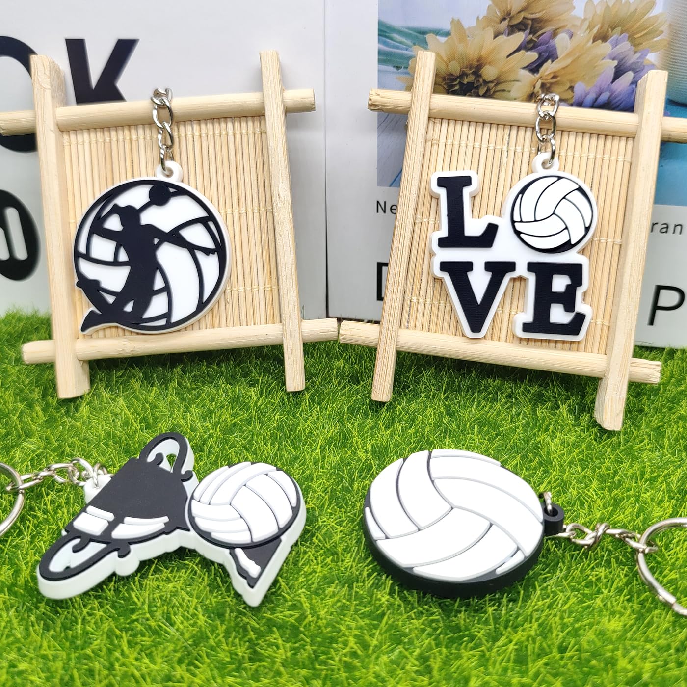MEIYIFAN 36 pezzi pallavolo portachiavi, portachiavi sportivi, bomboniere sportive per bambini scuola Sport Reward