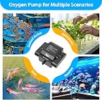 AQQA Powerful Aquarium Air Pump Adjustable Fish Oxygen Aerator Pump for Outdoor Ponds Hydroponic 4 Outlets Commercial Air Pump Bubbler with Accessories for Fish Tank Up to 600Gal(10W,237GPH)