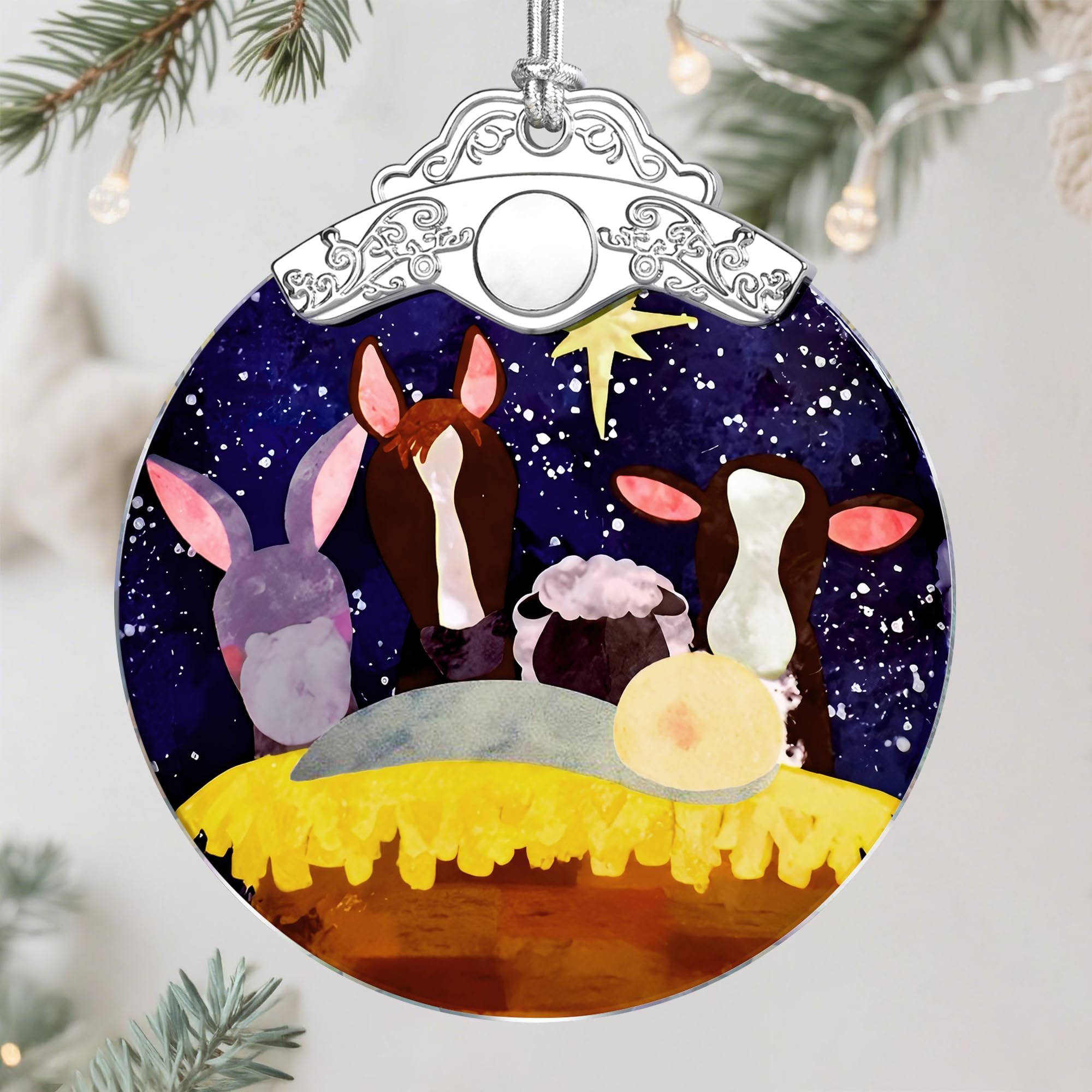 Photo 1 of **2 PACKS**Nativity Ornament | Nativity Scene | Christmas Ornament | Christmas Decoration | Holiday Decor | Religious Gifts | Christian Gifts | Gift Exchange | Gift Idea - Pattern C