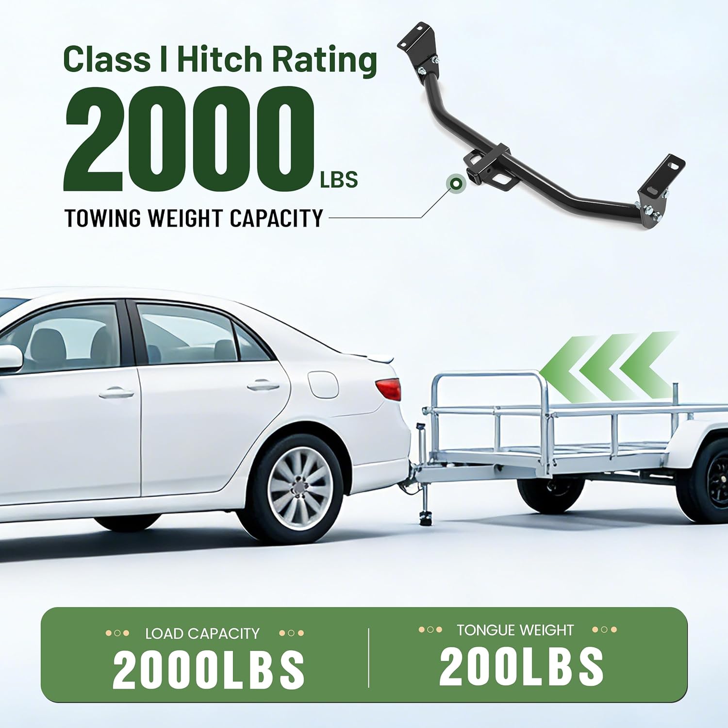 ALMULOO 1-1/4 Inch Receiver Class 1 Trailer Hitch Compatible with 2003-2019 Toyota Corolla Black Trailer Tow Hitch