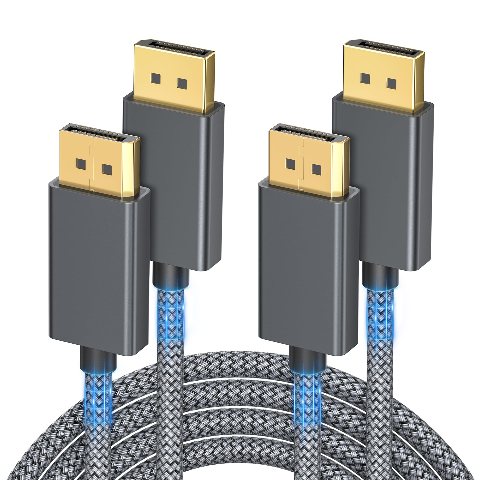 Itramax DisplayPort Cable for Laptop 6.6FT/2Pack,8K 60Hz DP 1.4 Male Ultra High Speed Cord for PC/TV/Gaming Monitor,Support HBR3 Bandwidth of 32.4Gbps