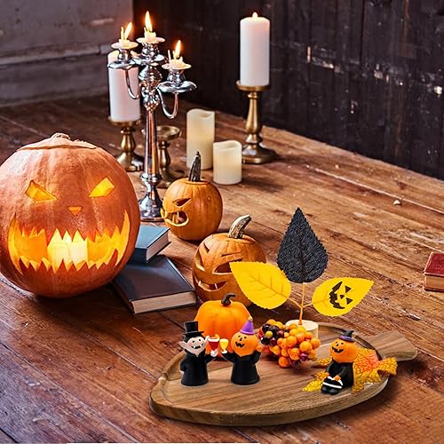 Miniatura 9 de YOUEON 2 bandejas de madera de acacia en forma de hoja, 13 x 5.5 pulgadas, bandejas de madera versátiles para queso, aperitivos, frutas, velas,