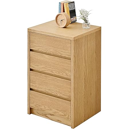 Amazon チェスト サイドチェスト 木製 4段 国産 幅44cm おしゃれ 北欧 オーク ナチュラル シンプル 完成品 収納 タンス ナチュラル 日本製 キューボ オーク チェスト タンス オンライン通販