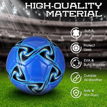 Deekin 6 Pcs Soccer Ball Bulk with Pump Official Size Indoor Outdoor Sport Soccer Gift for Kids Teen Adult Practice Game Back to School