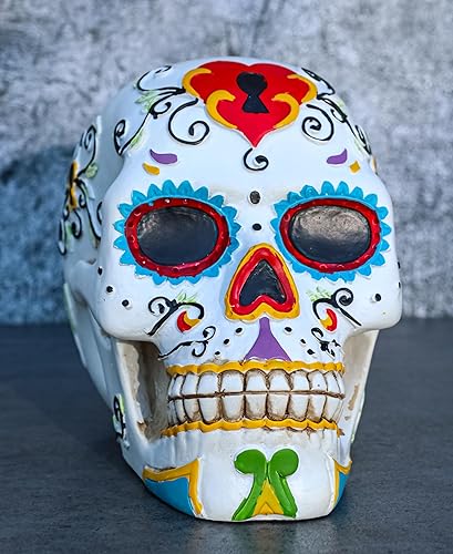 Miniatura 7 de Ebros Gift Candado de amor floral blanco Vudú Día de los Muertos Figura de calavera de azúcar colorido pastel resina esqueleto cráneo Dia De Muertos