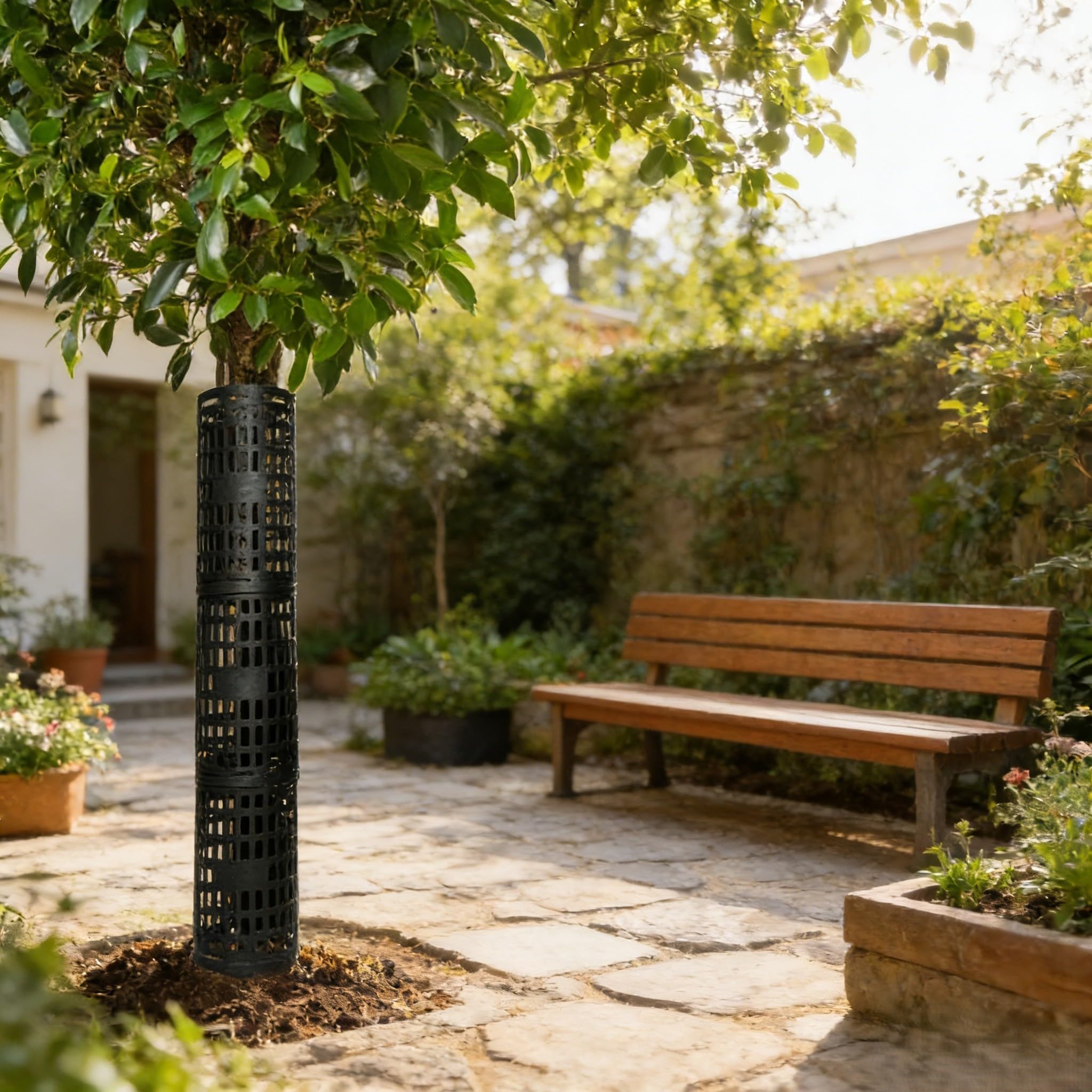 10 protezioni per tronco d'albero con chiodi a forma di U e kit di filo per fissaggio a terra su alberi, fiori, verdure e pali (verde)