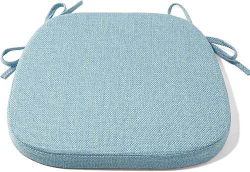 Miniatura 1 de Tromlycs Cojín de asiento para silla de cocina en forma de U para sillas de comedor con lazos de 15 x 16 pulgadas, color verde azulado