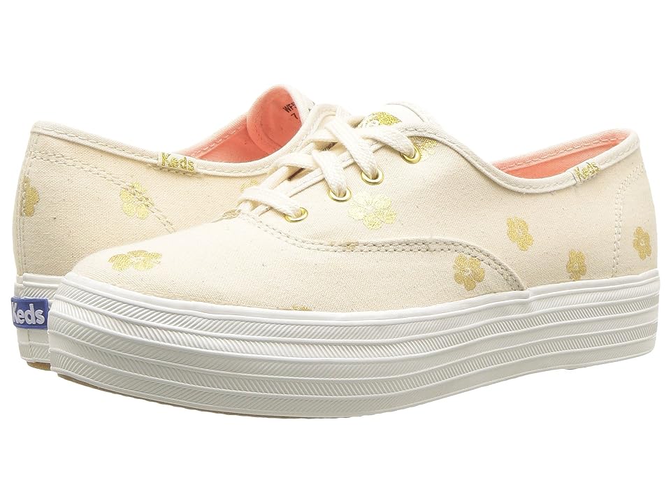 

Keds Triple Hibiscus (Natural/Gold) Women's Lace up casual Shoes