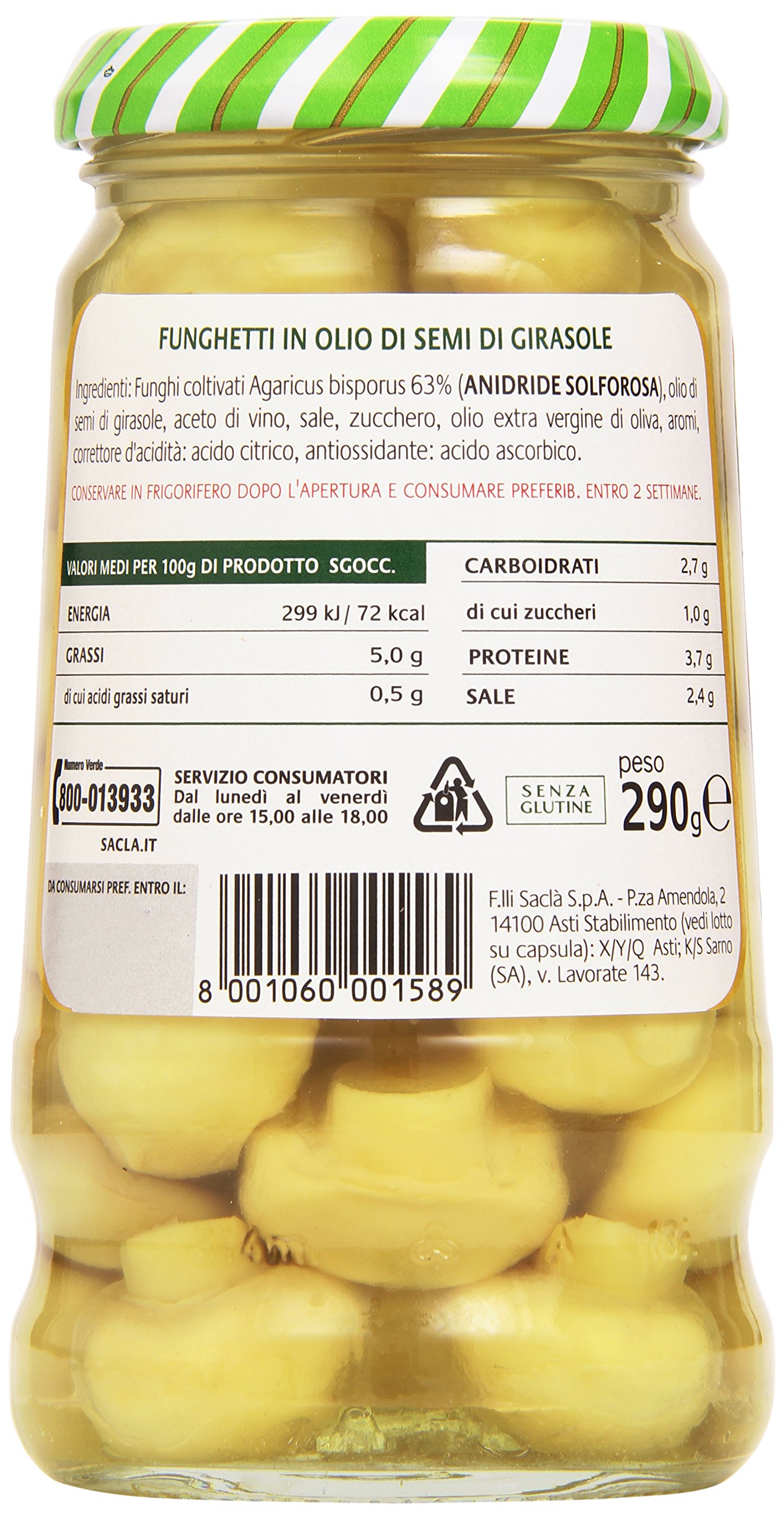Saclà - Sottolí, Pilze - 290 g - [12 Stück]