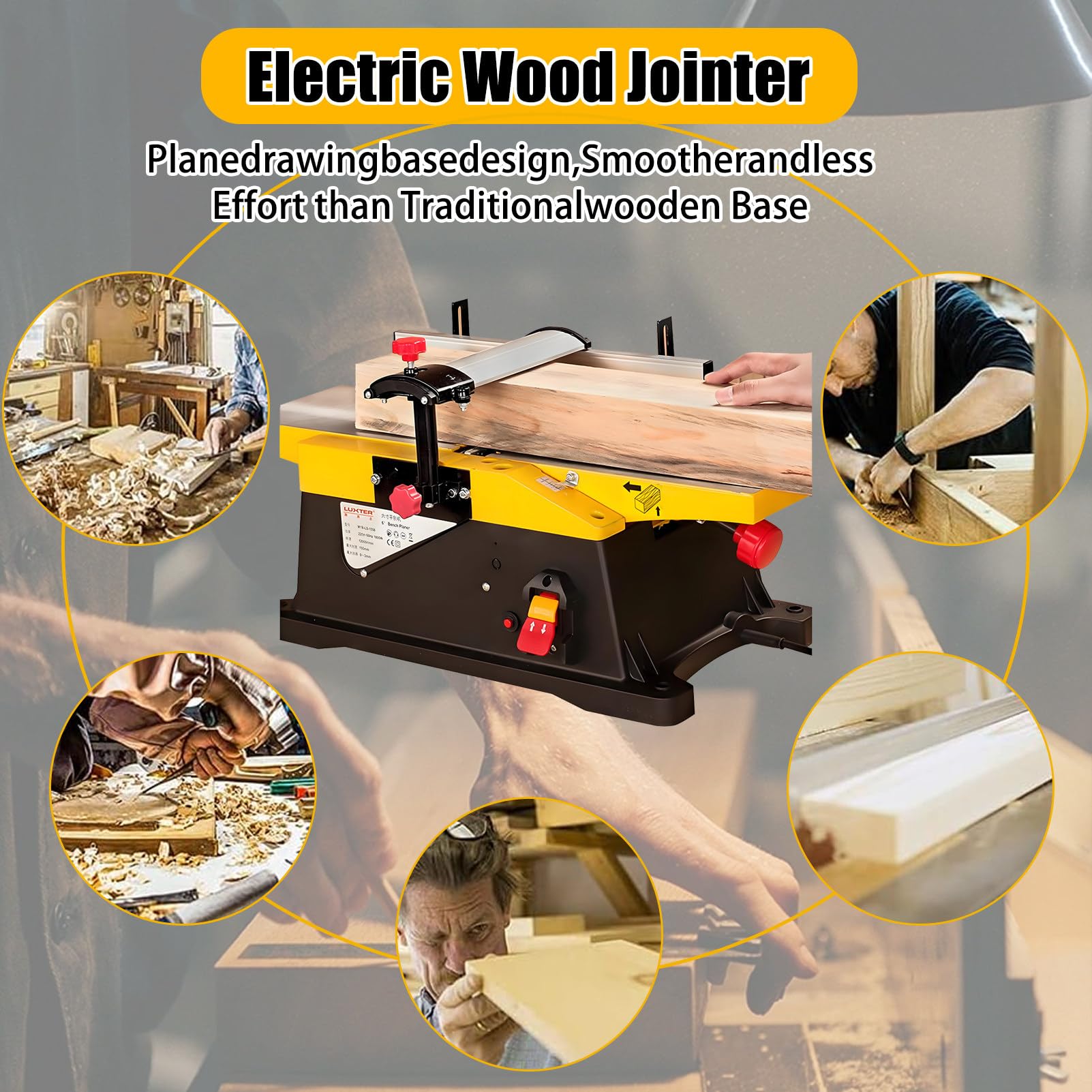 PrzenośNe Elektryczne Strugarki Do ObróBki Drewna Strugarka, Elektryczna Strugarka StołOwa Do Drewna 1800 W,Do CięCia Drewna Planer(FoldingStand)