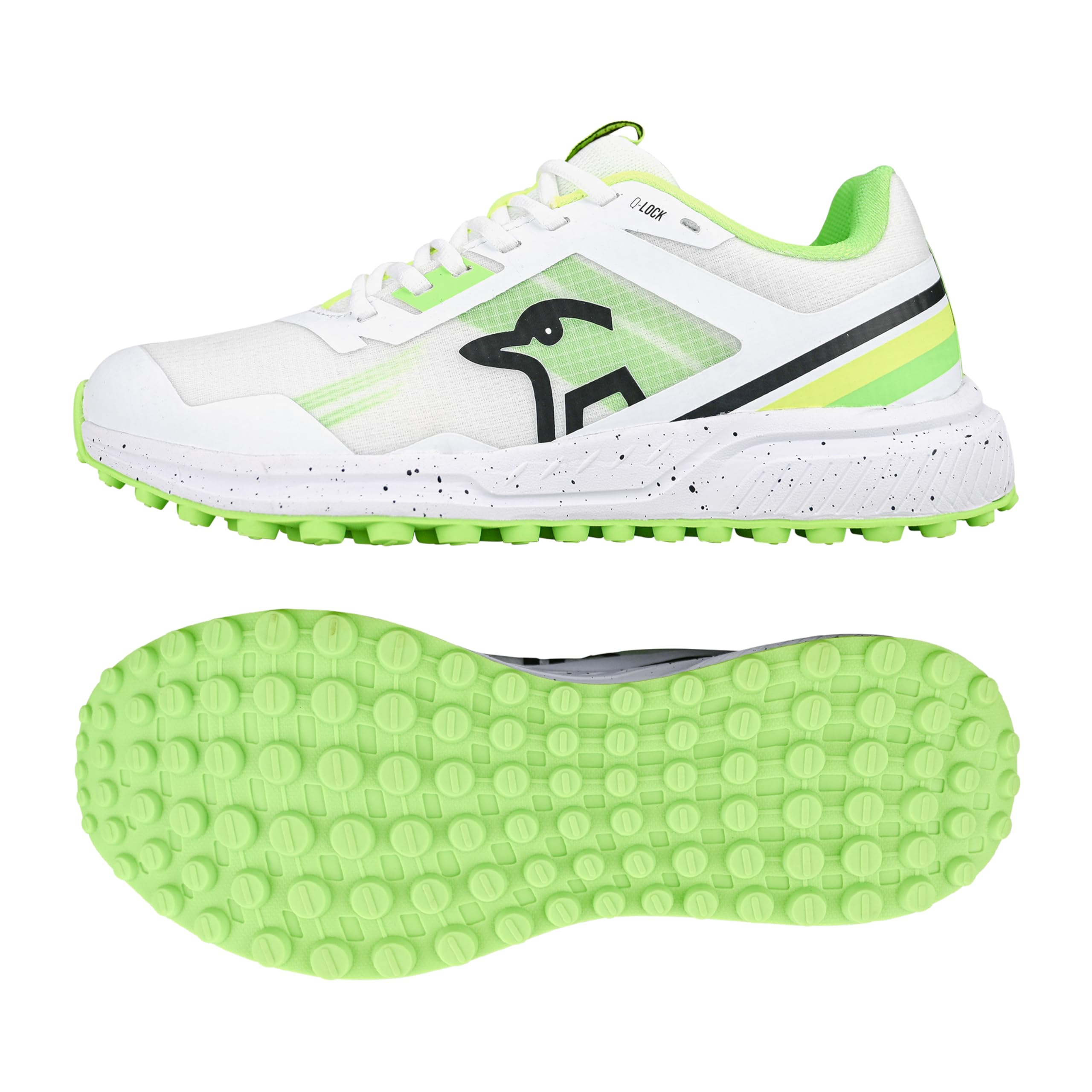 Kookaburra KC 2.0 Rubber Sole Cricket Shoe - Yellow/Green - 10