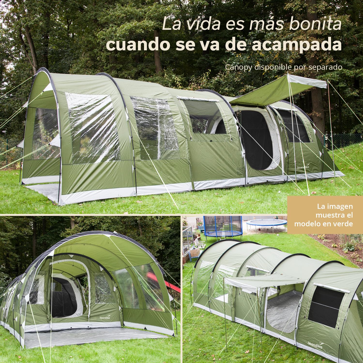 Skandika Gotland 4 Sleeper Protect - Tienda de campaña Familiar - mosquiteras - Suelo Cosido en Forma de bañera - mosquiteras