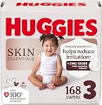 Huggies Taille 4 Couches, Peau Essentielles Couchettes Bébés, Taille 4 (22-37 lb), 150 Compte, l'emballage peut varier