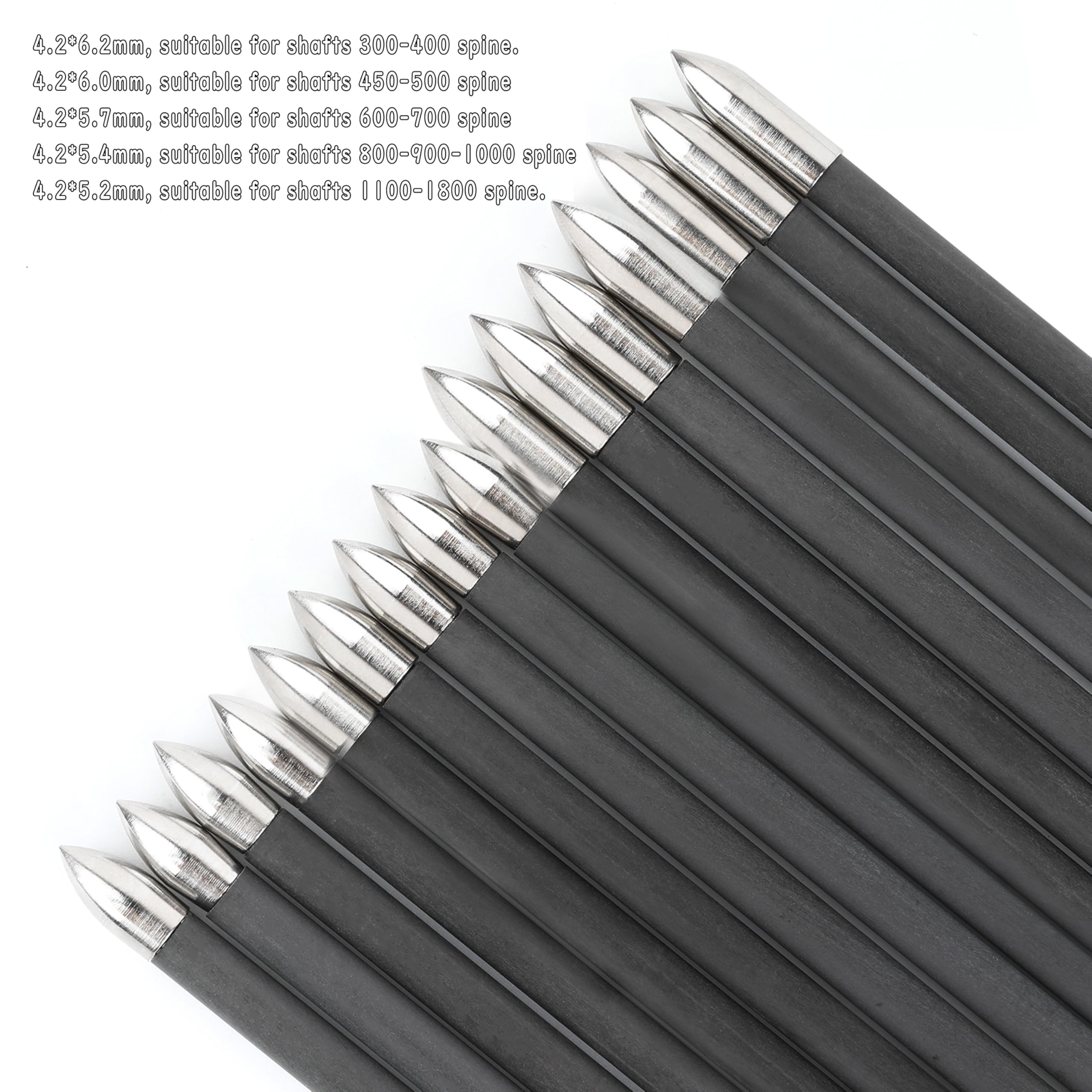 Punte di Freccia inseribili per Il tiro con L'Arco,Punte di Proiettile da 60/80/100/120 grani,Adatte per L'Albero della Freccia da 4,2 mm,36 pz