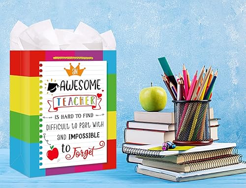 Miniatura 9 de WhatSign Bolsas de regalo para el día de San Valentín, bolsas de regalo grandes de 11.5 pulgadas con papel de seda y tarjeta, bolsas de regalo de