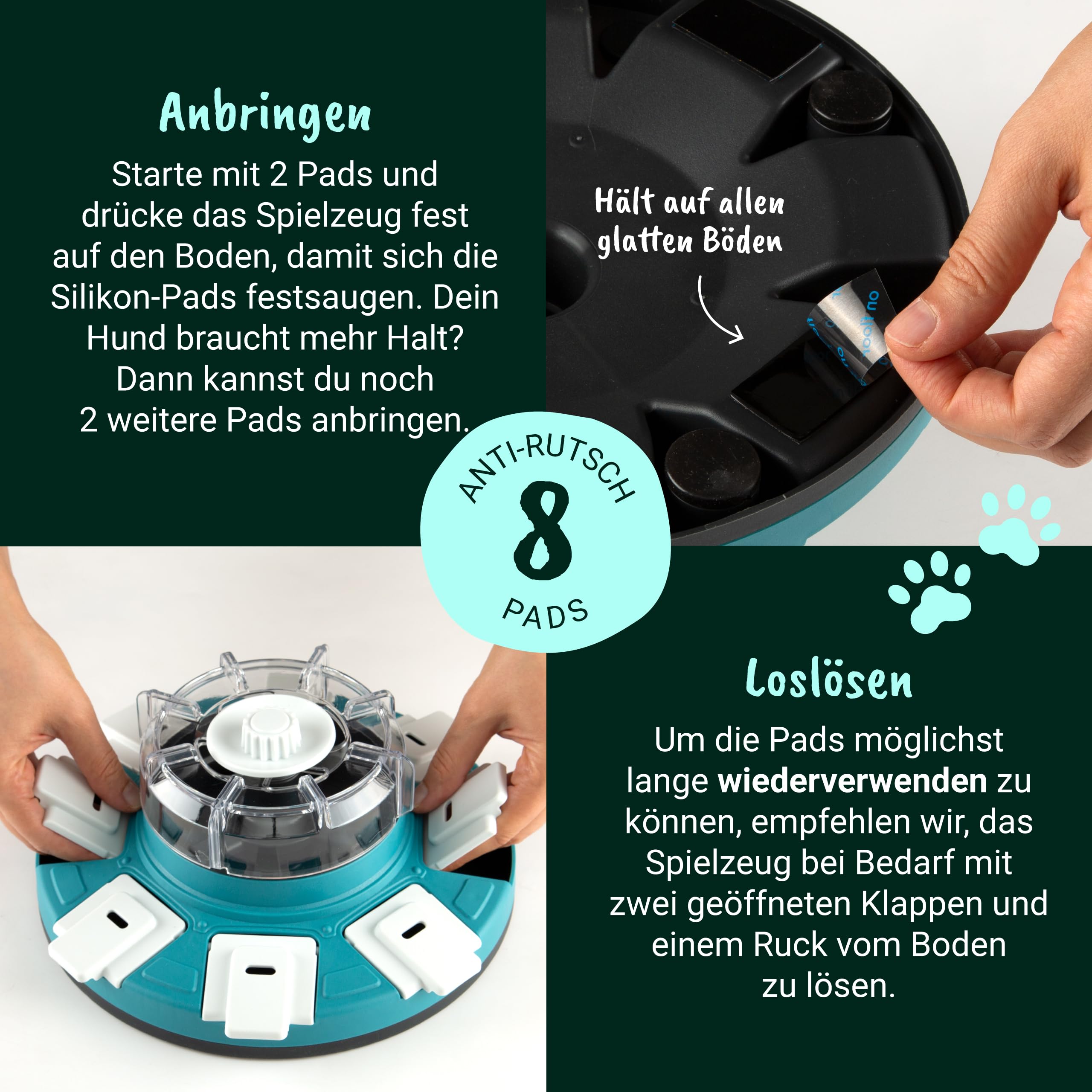 Hundespielzeug Intelligenz – Intelligenzspielzeug für Hunde mit Mehreren Funktionen: Spaß, interaktives Hundespielzeug, Hunde Beschäftigung, Trainieren und Füttern – besonders rutschfest