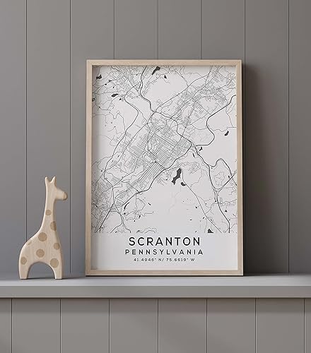 Miniatura 9 de Mapa de Scranton, Pensilvania, Light 2 (18x24)