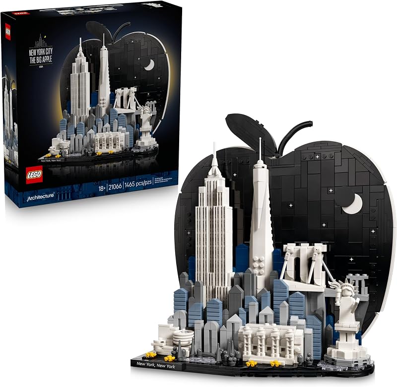 Architecture New York City – Juego de construcción The Big Apple para adultos, mayores de 18 años - Decoración para dormitorio, oficina o escritorio - Regalo para hombres y mujeres - 21066