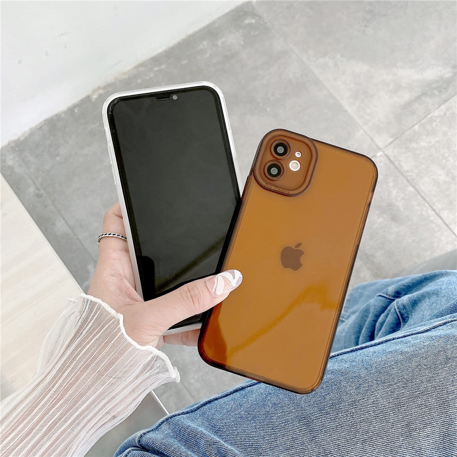 Amazon.co.jp: For アイフォンレトロなカラフルなブラウングリーン