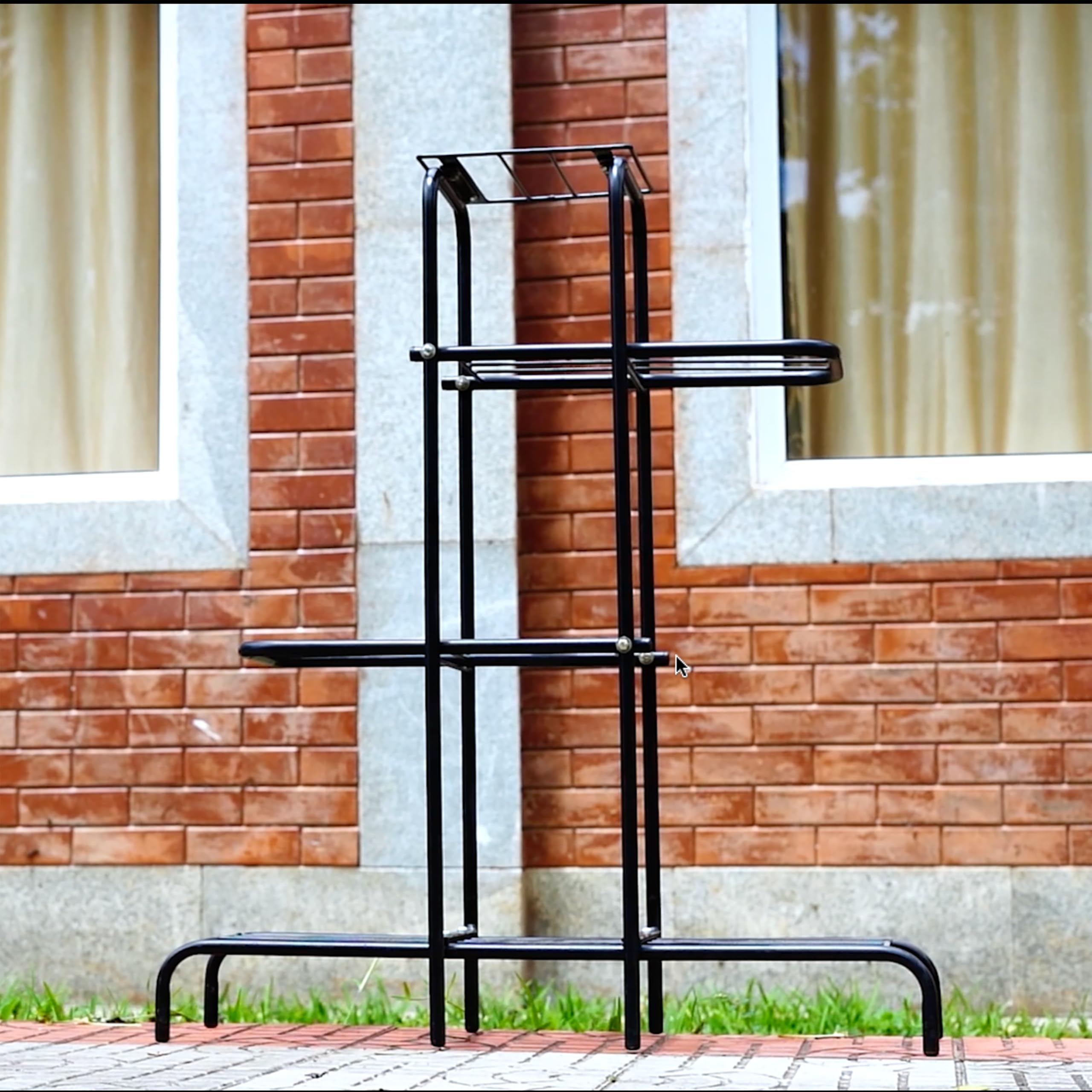 D&V Engineering 4 Tier Metal Plant Stand - Black -10